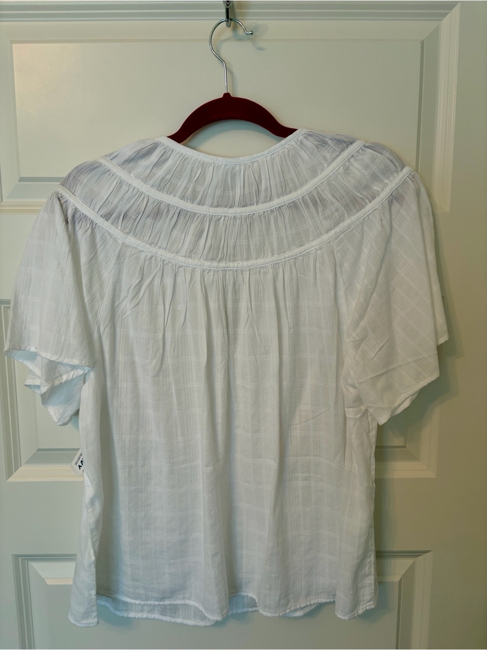 NWT Old Navy White Short-Sleeve Peasant Blouse - Picture 4 of 6